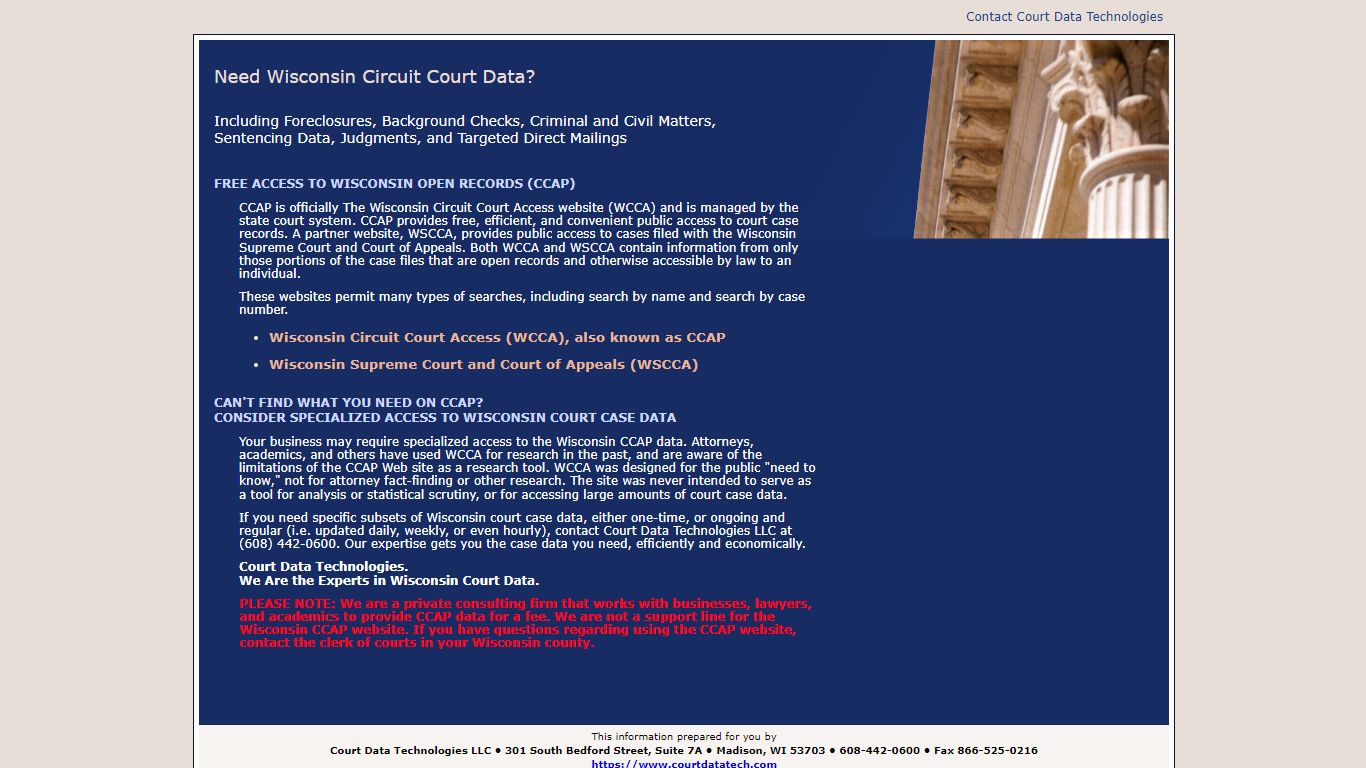 CCAP Data from Wisconsin Circuit Court, including foreclosures ...